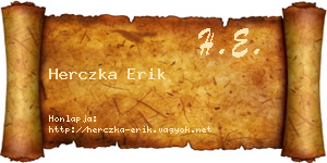Herczka Erik névjegykártya